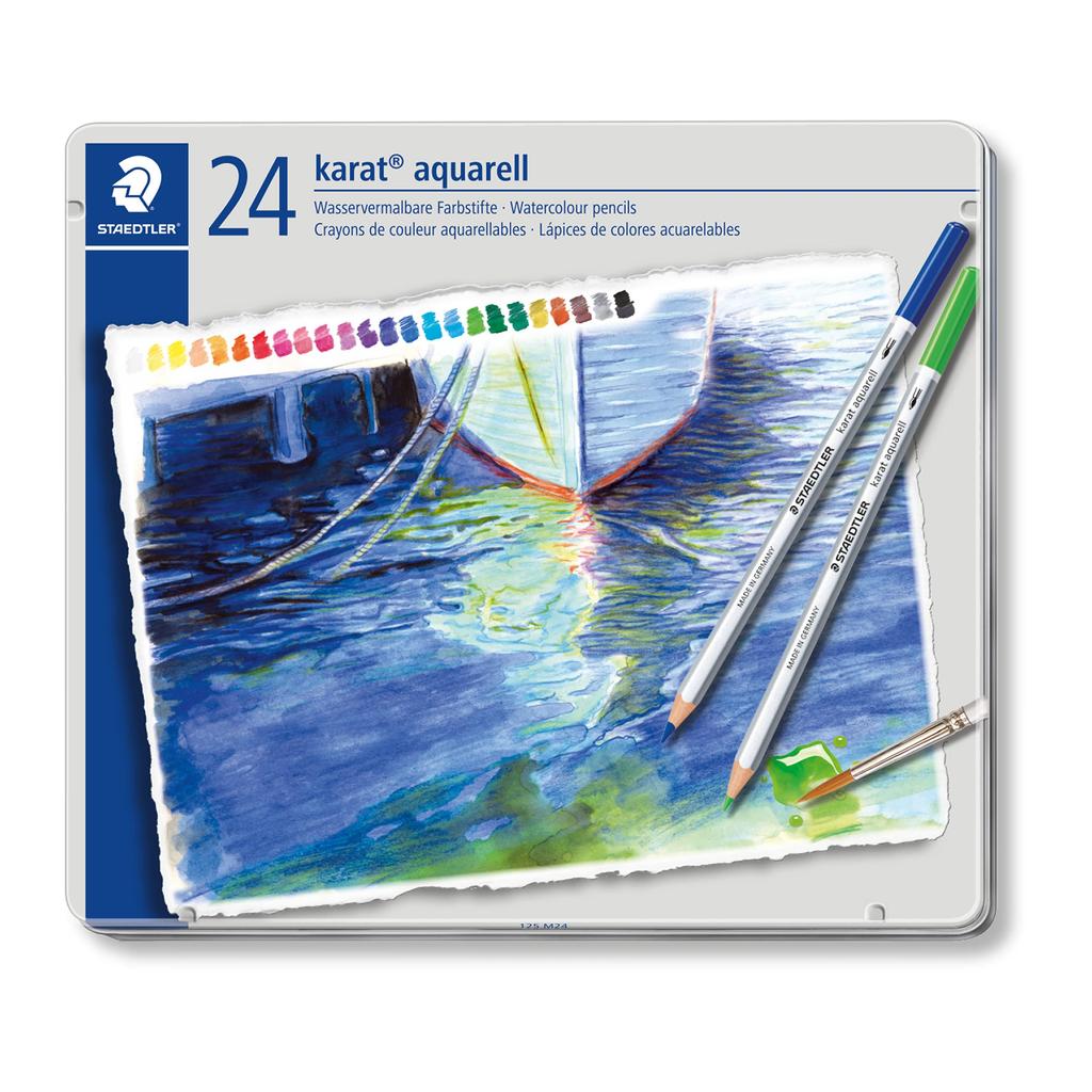 STAEDTLER Colored 24 Watercolor Carat Aquarelle 125 M24 Pencils, Colors, Pencils,