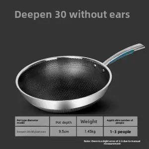 316 Stainless steel wok Non-stick cooker less oil smoke induction cooker gas stove Universal stainless steel wok health wok