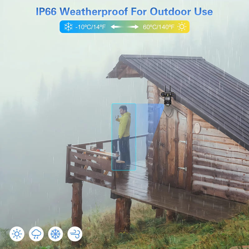 12-мегапиксельная тройная камера IP66 с ночным видением и функцией обнаружения человека с помощью искусственного интеллекта, WiFi-камера видеонаблюдения V380 Pro 4G, SIM-карта, IP-камера безопасности