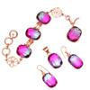 Bio-Tourmulian 14 Ct Rose Gold Plated Jewelry Bracelets &Earrings 7-8''