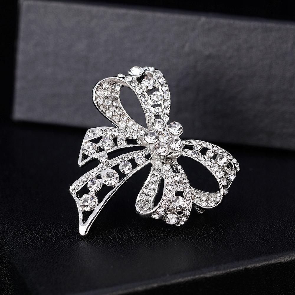 Pinets Brooch With Zircons Rhinestones Bow