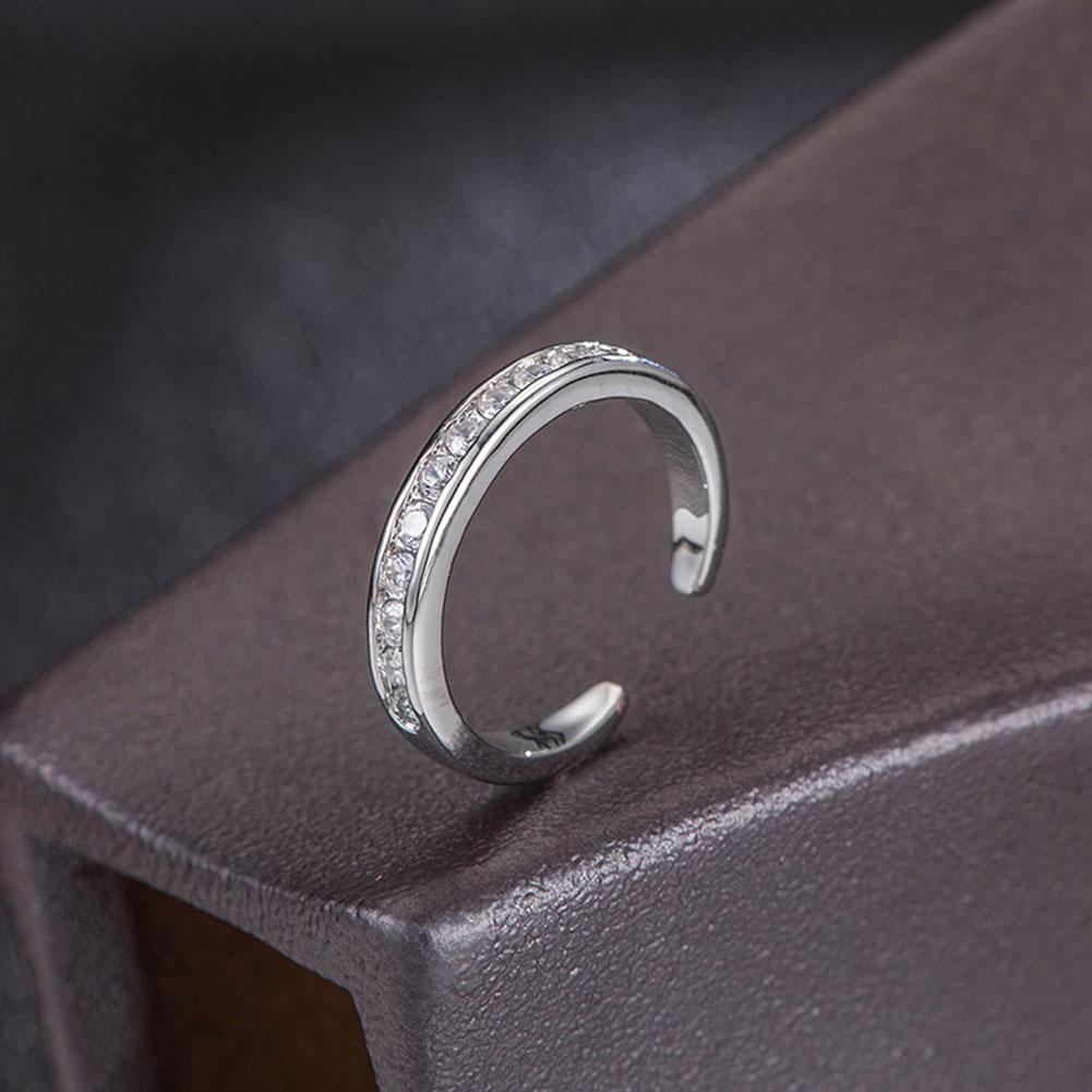 Simple Alloy Crystal Foot Ring Adjustable Opening Toe Ring for Women Girl Summer Beach Vacation Jewelry Finger Ring
