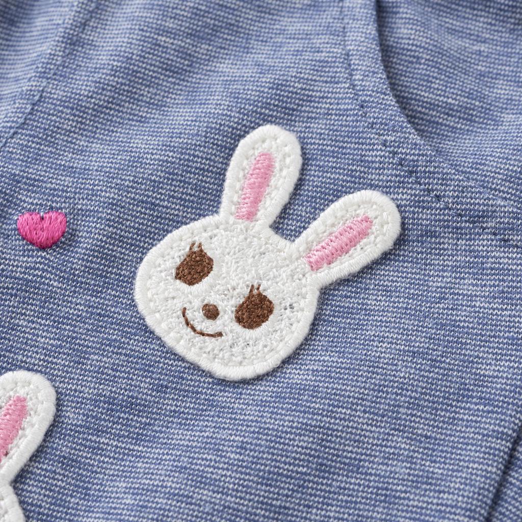 Length Navy Blue [MIKI HOUSE] Pants, 3/4 Pants, Stretch, Rabbit, Girls, Babies, Kids, Children's Clothing, 10-3215-688, 120cm,