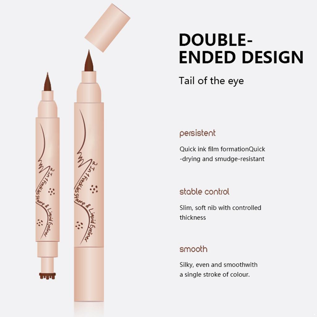 2-in-1 Freckle Pen & Eyeliner, Faux Stamp Makeup Tool for Realistic Look, Waterproof and Quick-Dry Formula, Easy Application