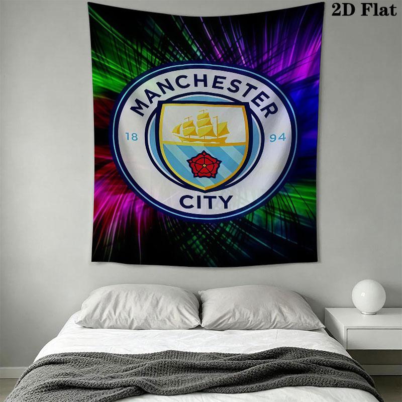 Elite MCFC SquadWall Hanging Printed Fabric Blanket Decorative Tapestries for Bedroom Living Room Home Decor
