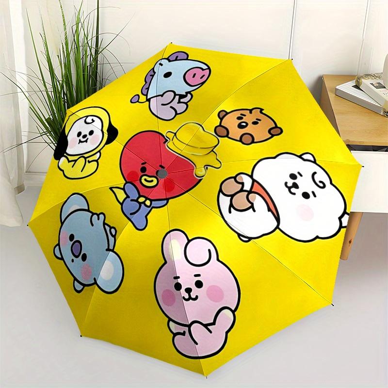 1pc BT21 Characters Automatic Opening/closing umbrella, Compact Travel Umbrella- Festive Accessory, Sturdy Ribs yy250807059