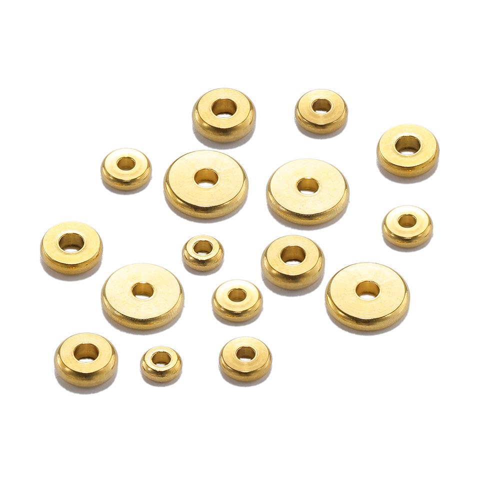 20/50Pcs 4mm 5mm 6mm 8mm Stainless Steel Round Flat Spacer Beads Loose Beads for DIY Bracelet Necklaces Jewelry Making Supplies