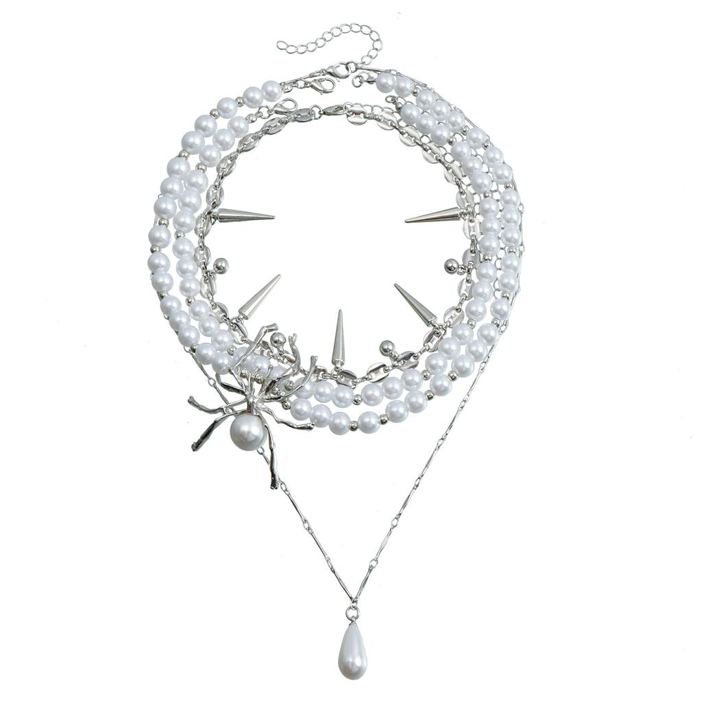 Ожерелье Dark Spider Heavy Industries, многослойное колье в стиле гот-панк, винтажная цепочка на ключицу