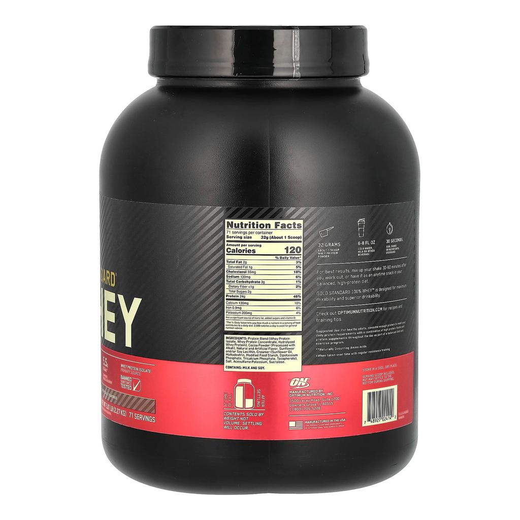 Whey Protein Milk Chocolate (2.27 Kg), Gold Standard 100% Whey Extreme Milk Chocolate, Optimum Nutrition