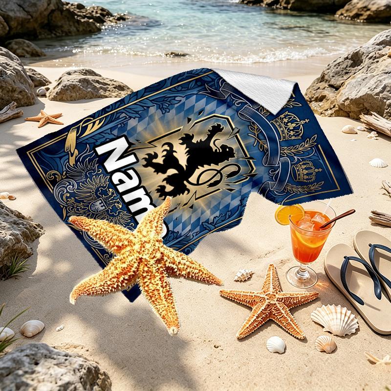 Custom Name Personalized 1860 Munchen football club Print Beach Towel, for Trip Camping Beach Party Home Decor, Birthday Gift for Family & Friends