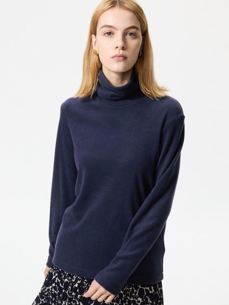 Uniqlo Футболка-водолазка с длинным рукавом из флиса Japan HeaTTech 