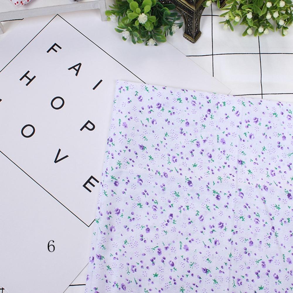 7Pcs Purple Cotton Sewing Fabrics 25*25cm Breathable Fabric Pretty DIY Artcraft Fabric  For Sewing