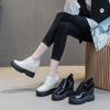 11cm Platform Wedge Hidden Heel Women Casual Shoes Chunky Sneakers Microfiber Leather Female Shoes Spring Autumn