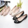Soft Leather Spring and Autumn Wedge Heel Women's Shoes All-match Work Women's Flat Leather Shoes