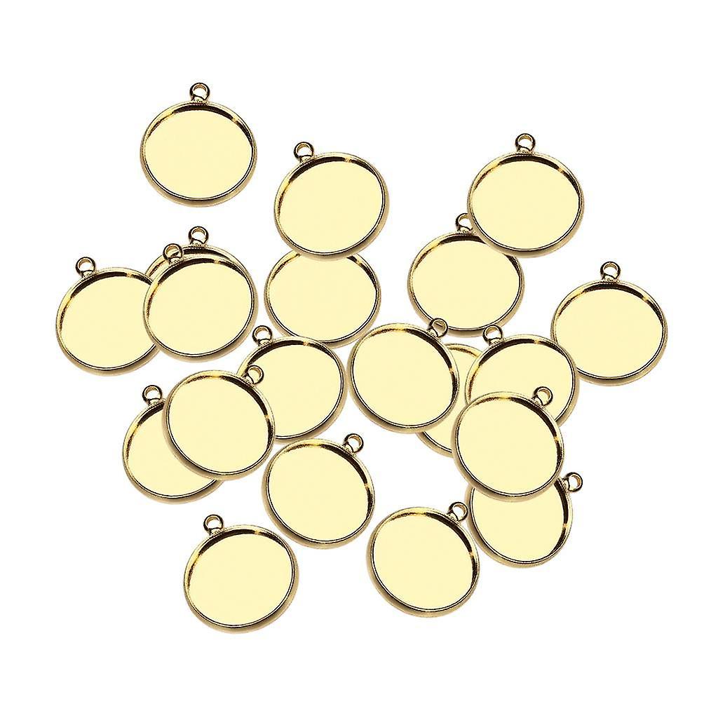 2x20pcs 10/12/14/16mm Brass Round Blank Cabochon Base Setting Trays 14mm