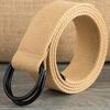 Double Ring Buckle Canvas Belt Men's and Women's BlackDType Buckle Cloth Fabric Belt Semicircular Ring Lengthened Canvas Pant