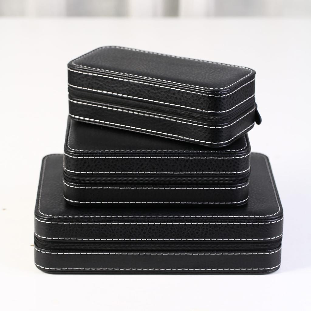 1pc,Vintage Watch Storage Box, PU Leather High-end Watch Box, Zipper Box, Portable Jewelry Box, Compact Display Box