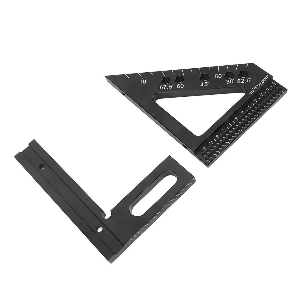 3D Multi Angle Measuring Ruler 45 90 Degree Aluminum Alloy Woodworking Square Protractor Miter Trian