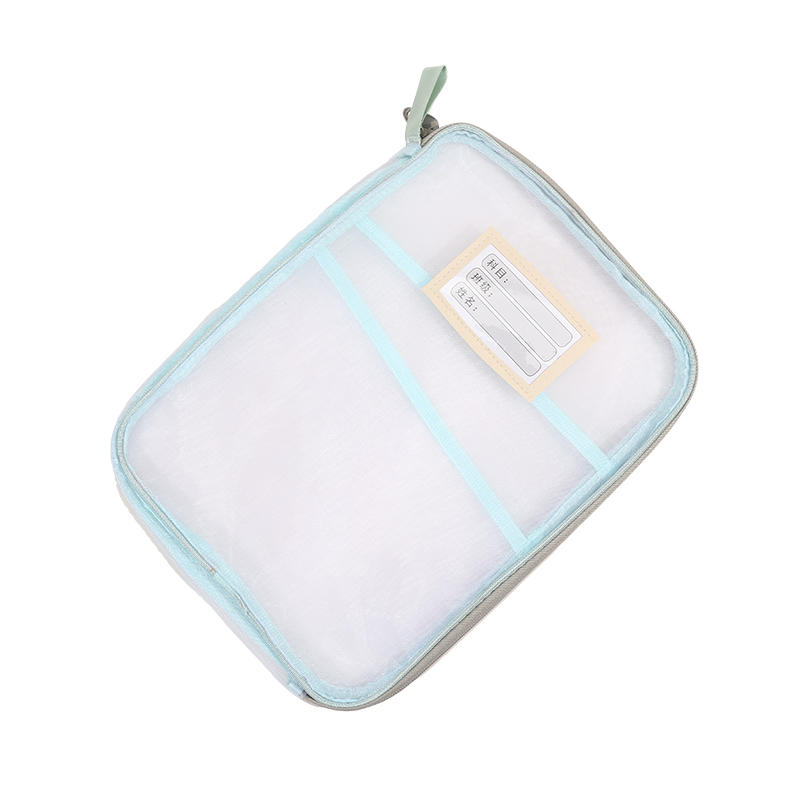 A4 Stationery Storage Bag Double-layer Mesh Zipper Bag Large Capacity Organizer Folders School Office Supplies Stationary Bag
