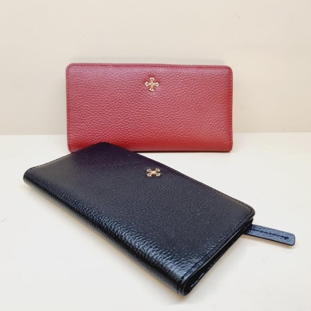 Soft cowhide simple design women's long wallet