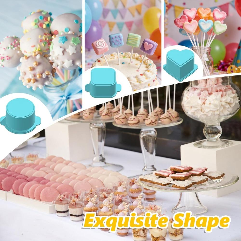 6PCS with Tray Cake Pop Mold Set Food Grade Plastic Cookies Cutter Cake Circle Maker  Bakery