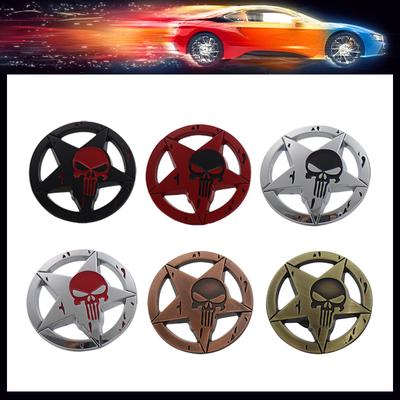 Премиальная круглая пятиконечная звезда Череп Mastermind для мотоциклетного шлема, гоночного ноутбука, капота автомобиля, крыла, хвоста, задняя наклейка, эмблема, значок, стикер