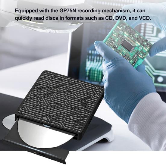 Yousheng Внешний DVD-привод USB 3.0 2 МБ CD-ROM-плеер Совместимый с картами SD/TF DVD-плеер для ПК Windows Ноутбука Настольного компьютера