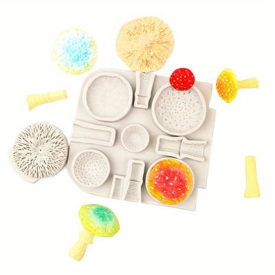 2 шт./набор Огромные грибные силиконовые формы для мастики Инструменты для украшения свадебного торта Формы для выпечки торта Шоколадные формы Формы для смолы(Цветной случайный)