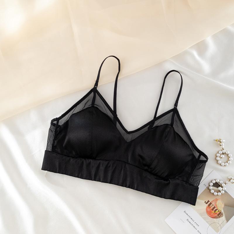 Премиальный французский бюстгальтер из атласного шелка — глянцевый, без косточек, тонкая чашечка, высококачественный шелк Mulberry