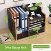 "Multi-layer Lockable Desk Organizer with File Drawer"