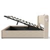 Lit de lecture - MUVOE - 140x200 - Tête de lit avec rangement - Lampe de lecture - Prise USB intégrée