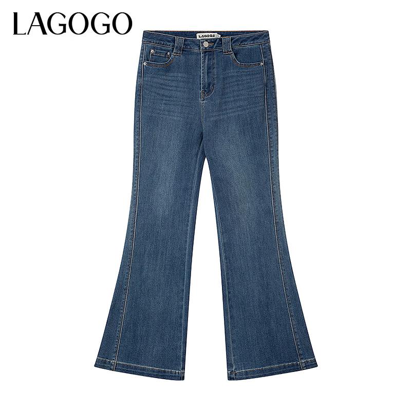 Джинсы клеш LAGOGO с высокой талией для женщин