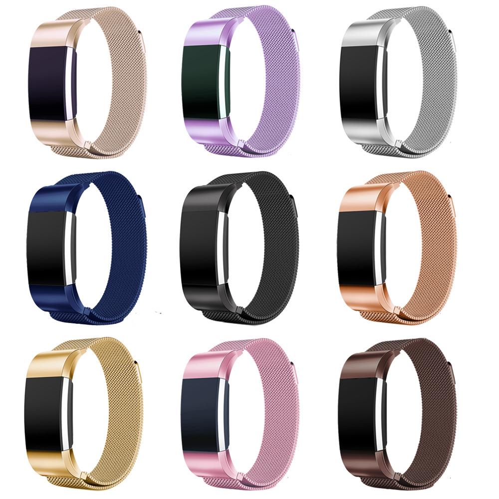 Magnetic Milanese Loop Strap For Fitbit Charge 2 Replacement Stainless Steel Wristband Watch Band