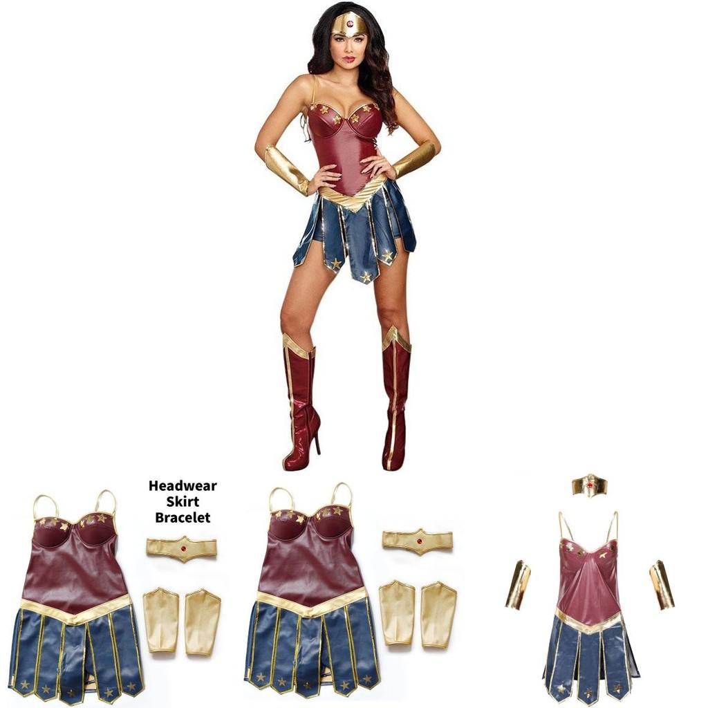 Wonder Woman Themed Cosplay Outfit For With Pu Material For Game And Anime Events