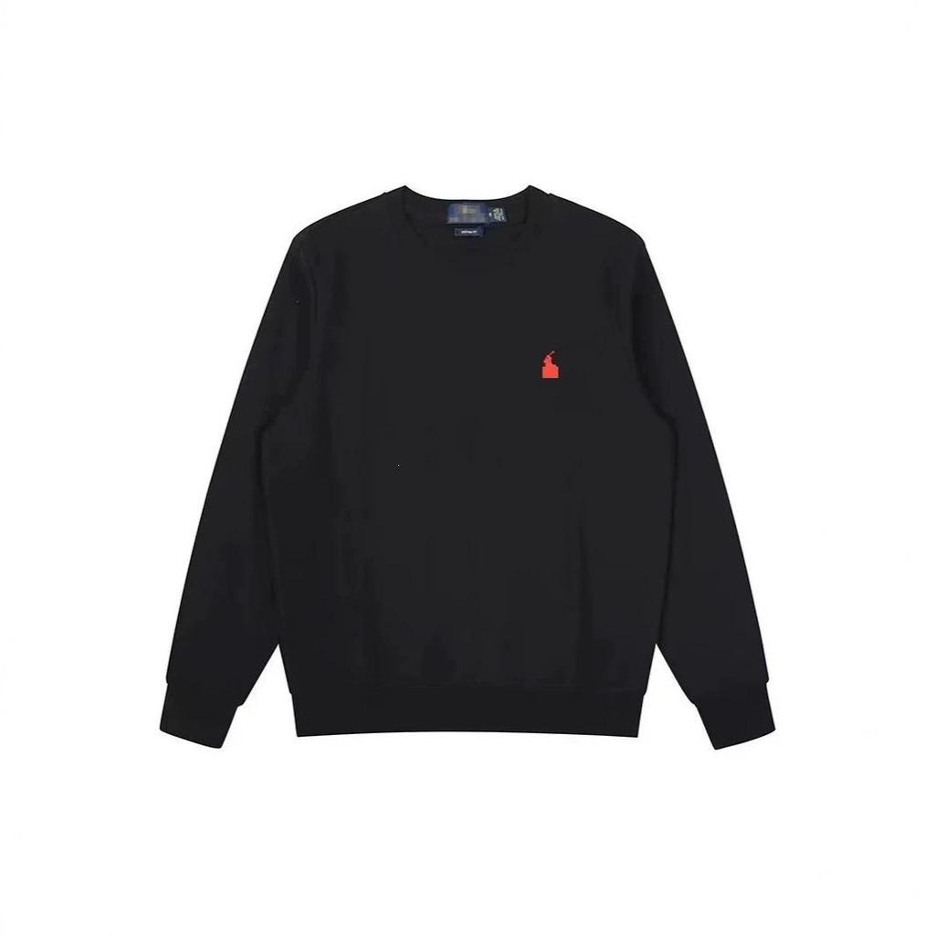 Cross Lav Unisex Embroidered Little Horse Logo Round Neck Pullover Hoodie - Perfect for Spring/Autumn, Loose & Versatile Casual Wear