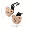 Cute Cartoon Bear Car Seat Back Hooks Storage Vehicle Headrest Organizer Hanger for Groceries Bag Handbag Car Decoration