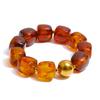 Yhpup Acrylic Square Beads Chain Necklace Bracelet Bangle Stainless Steel Handmade Jewelry Waterproof Green Khaki Pink Amber
