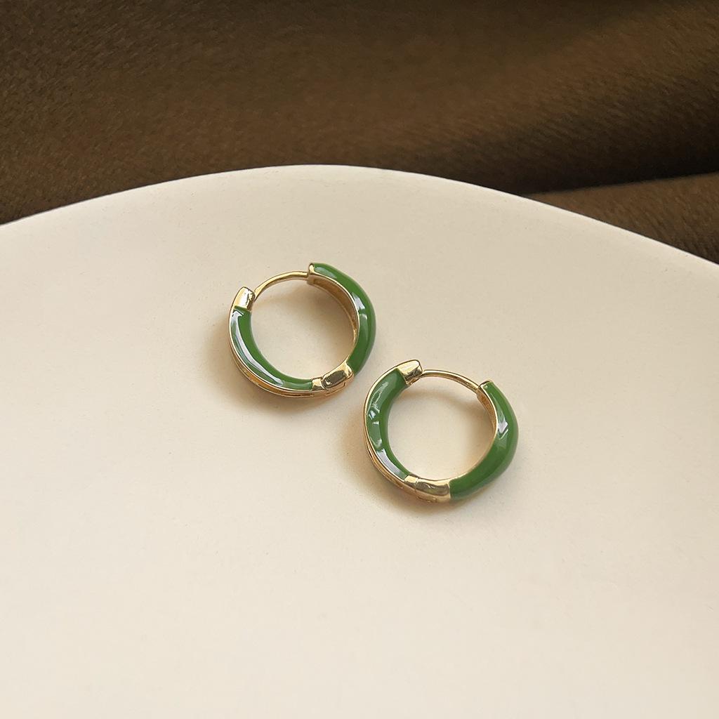 Изумрудные серьги-пусеты в стиле ретро середины века