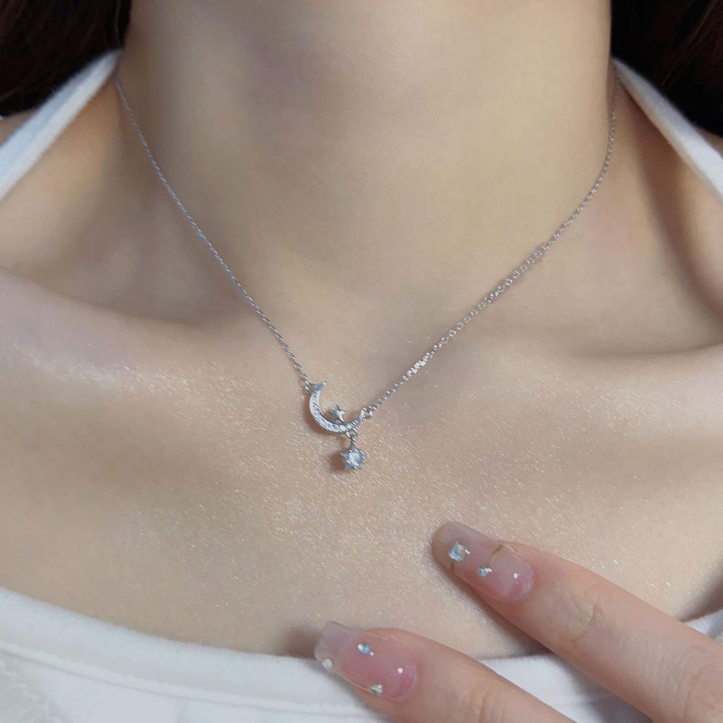 Ожерелье с кисточками Star Moon для женщин с нишевым дизайном, легкая роскошь, стиль Ins, изысканный темперамент, летняя цепочка Star Moon Clavicle