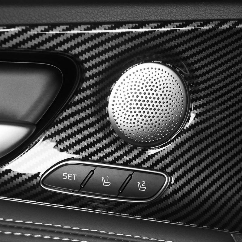 LHD/RHD For Kia Stinger 2018- Carbon Fiber Inner Door Window Lift Button Switch Panel Cover Trim Accessories