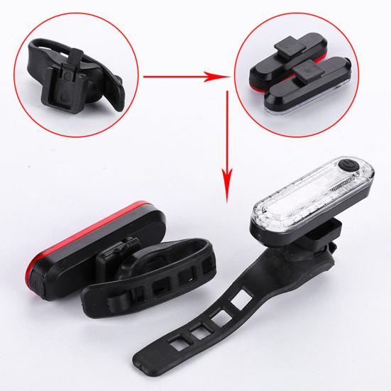 USB Rechargeable Bicycle Tail Light Energy-Saving LED Lamp Waterproof Bike Rear Safety Flashlight for Night Riding Outdoor Cycling