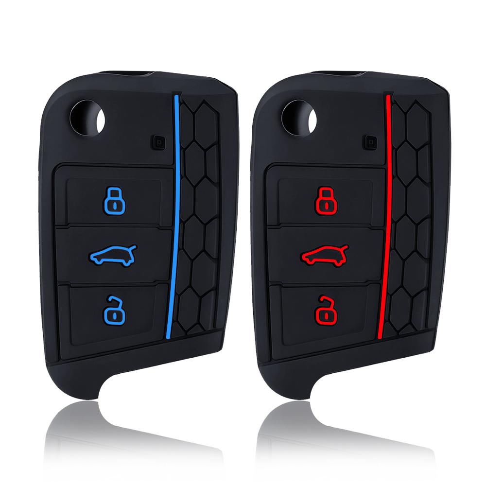 Силиконовый чехол-брелок 3 кнопки для Vw Golf 7 Mk7 Skoda Seat 2014 Корпус брелока Octavia Combi Leon Ibiza Cuptra Чехол