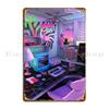 Synthwave Miami  Metal Signs Wall Cave Pub Custom Plates Pub Tin Sign Poster