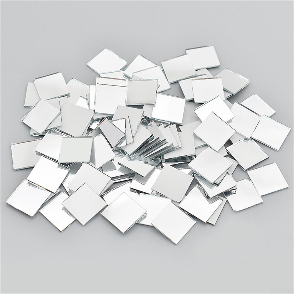 Wall Sticker Mirror Stickers 100PCS 10x10mm DIY Glass