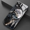 Креативная стеклянная чехол-накладка с рисунком Одинокого Волка Короля Для iphone 17 16 15 14 13 12 11 Pro Promax Plus Защита от падений