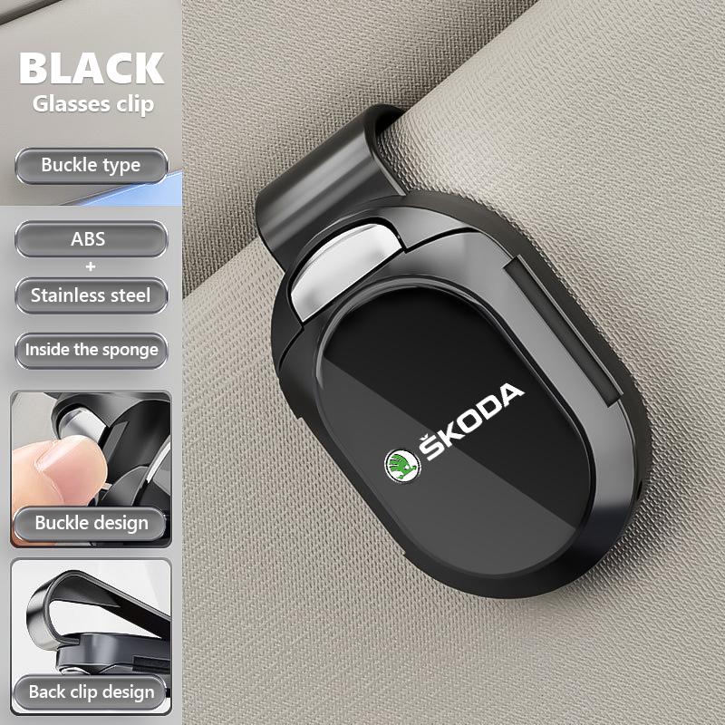NSH4 Multifunctional card holder Car visor Glasses clip Accessorie For Skoda Rapid Octavia Derivative Enyaq-iV VisionS Yeti Scala