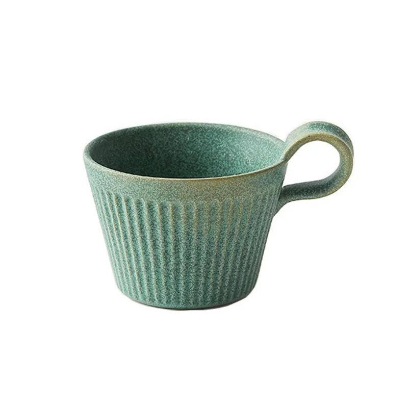 1 шт. 320 мл керамическая кружка винтажная кофейная японская кружка ручной работы для завтрака овсянки молока чашка для капучино для офиса дома вода