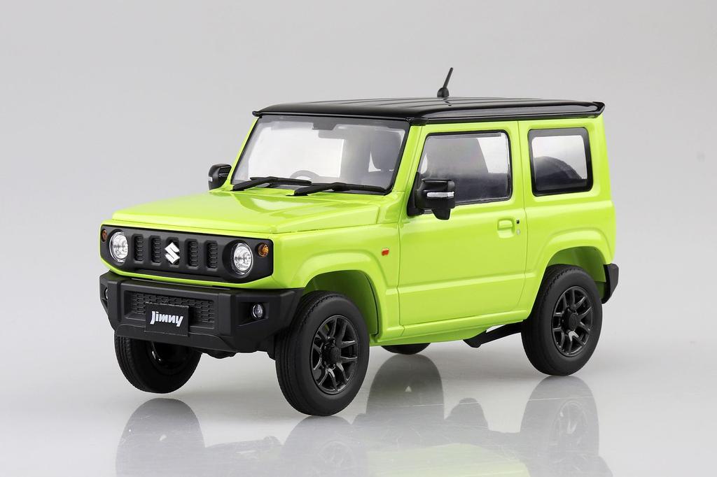 Aoshima Bunka Kyozaisha Rakupla Snap Car Series JB64 Jimny 2018 Kinetic Yellow Пластиковая модель 1/24 № 03-KY с цветовой кодировкой (Машина)