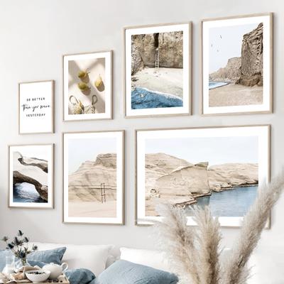 Санторини Мост из морских скал Камень Груша Пейзаж Постеры и принты Настенное искусство Холст Живопись Картины для гостиной Домашний декор