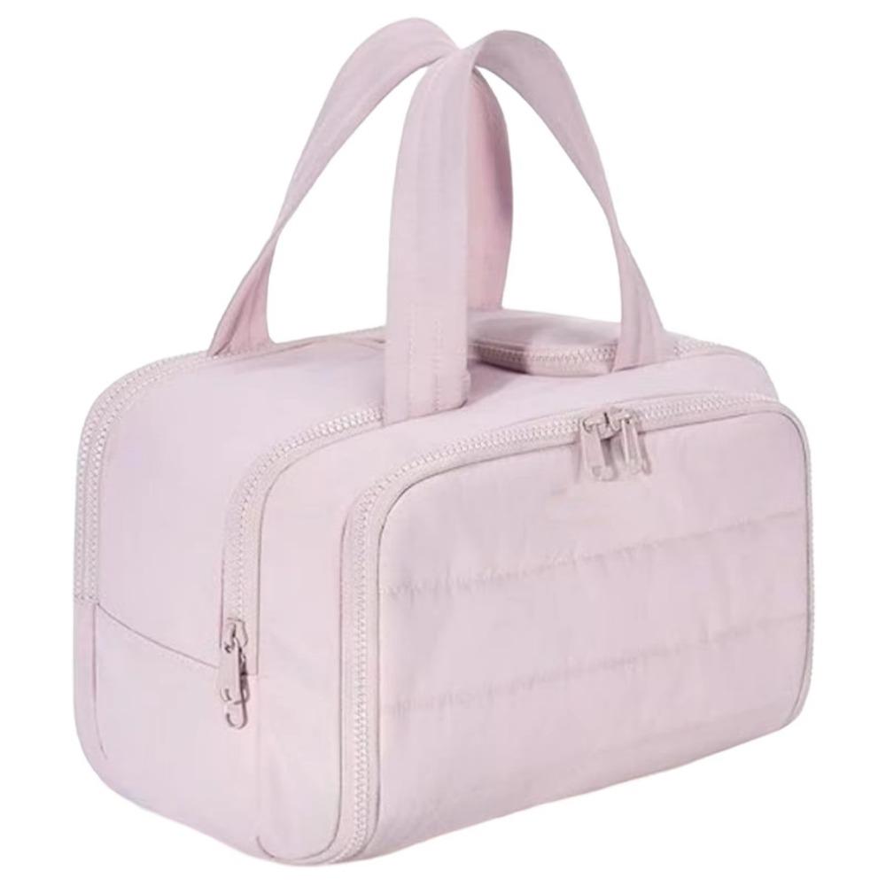 Zipper Closure Cosmetic Handbag Multipocket Design Portable Makeup Pouch Shower Organizer
